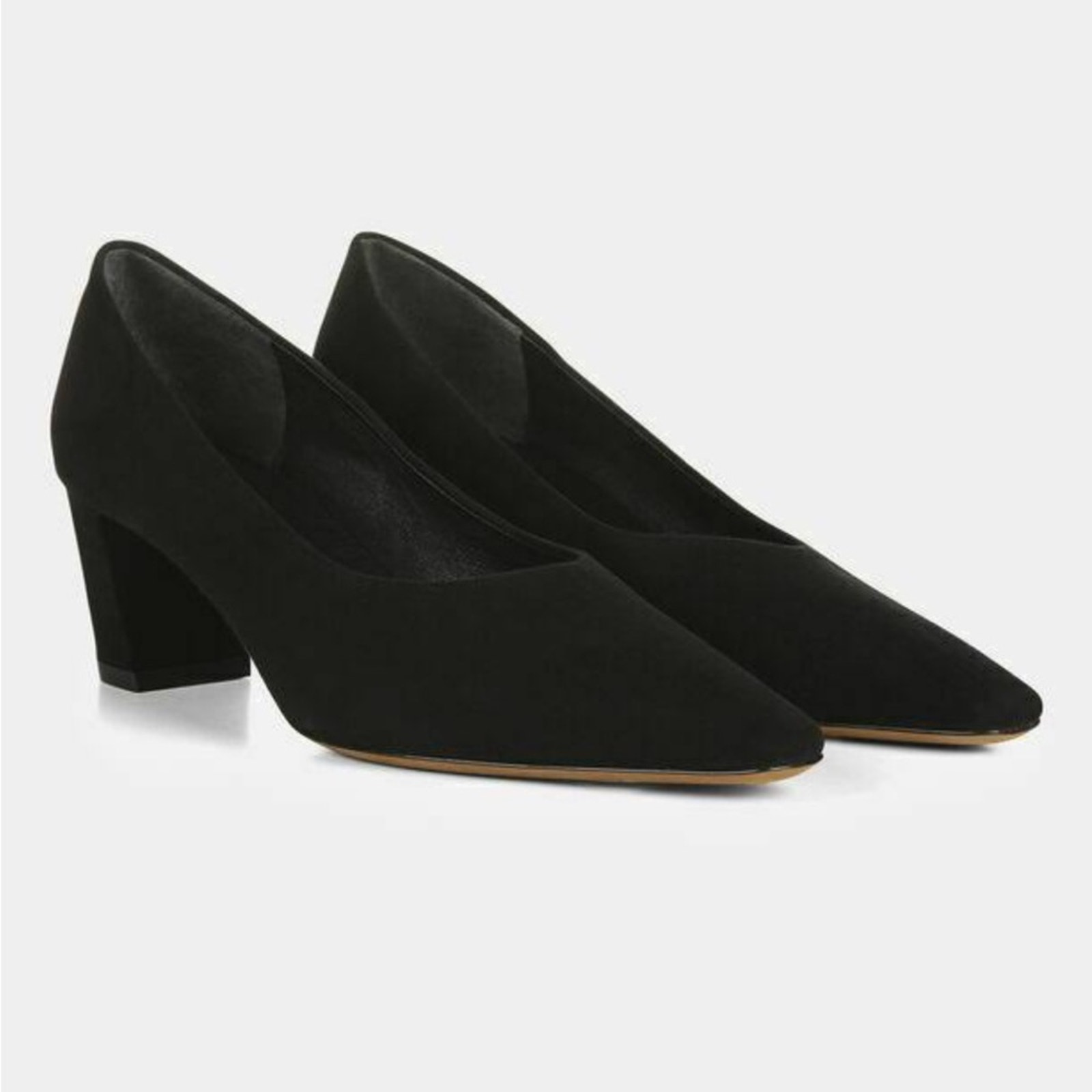 Vince Black Ania Suede Pumps Heel Size 9.5